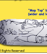 Mop Top board is rounded, wider, and longer